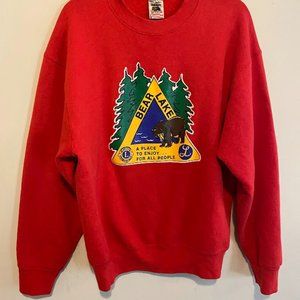 Bear Lake Lions Club Red Sweatshirt Size Large